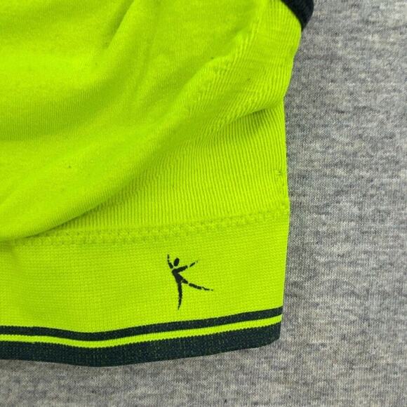 Danskin Sports Bra Womens Extra Small Lime Yellow Black Trim Front Zip RacerBack - Picture 2 of 10